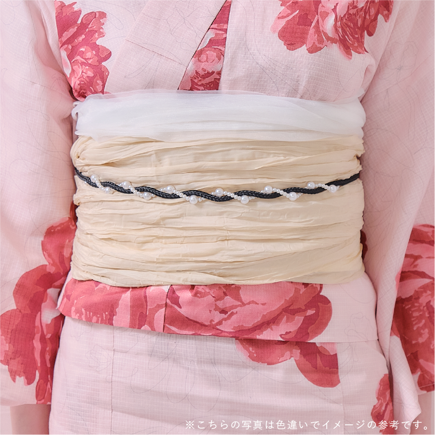 パール付き飾り紐　レッド