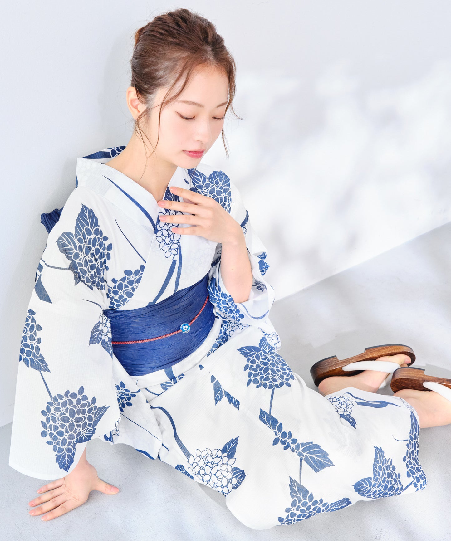 ［浴衣３点セット］夏の端麗紫陽花