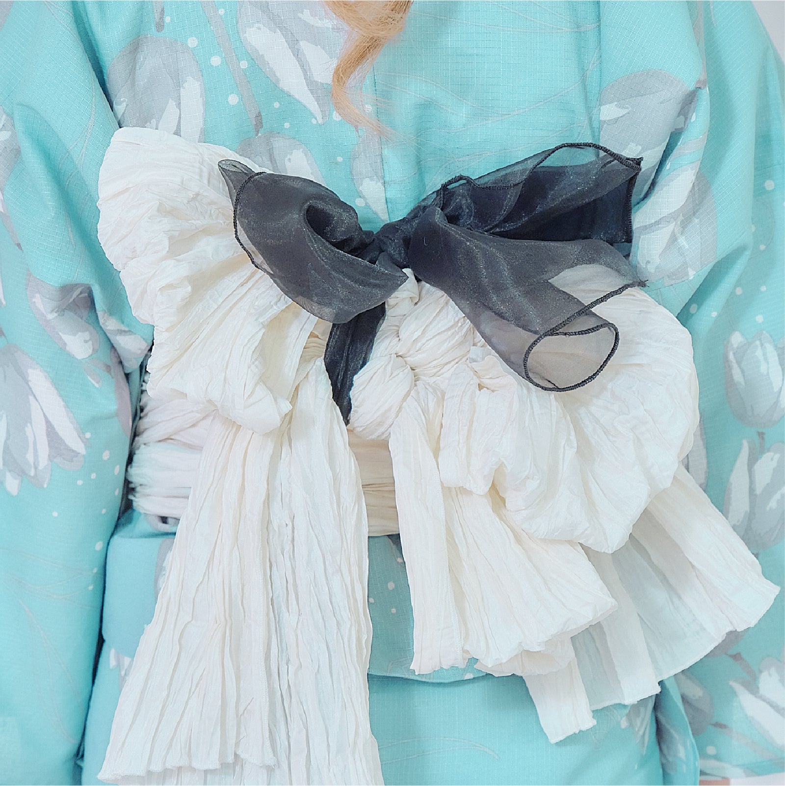 [飾り帯] ふわふわオーガンジー ブラック