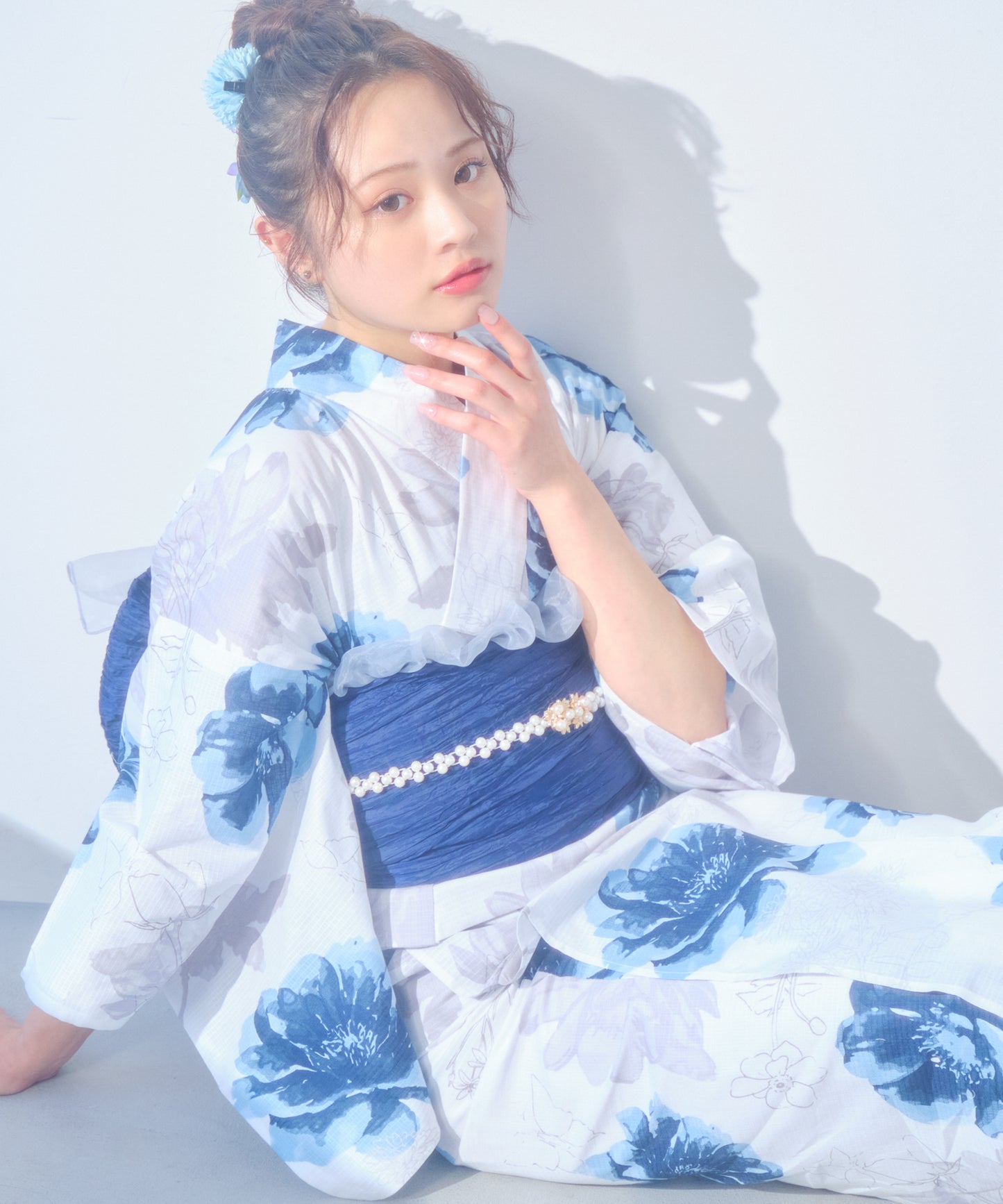 [浴衣一式] 水彩に煌めく蝶々