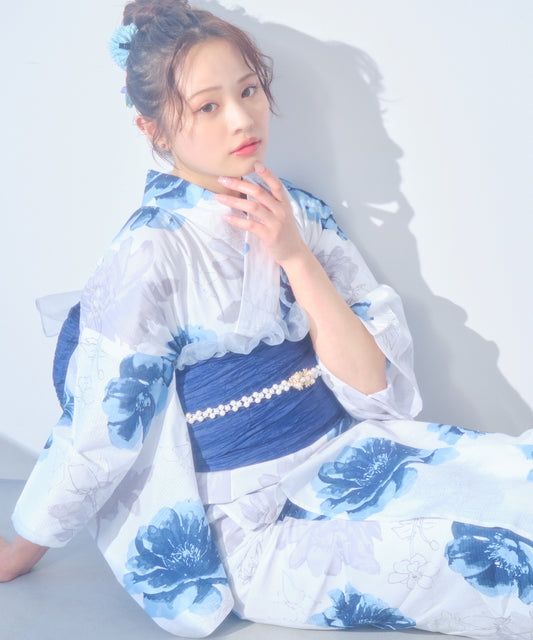 [浴衣一式] 水彩に煌めく蝶々