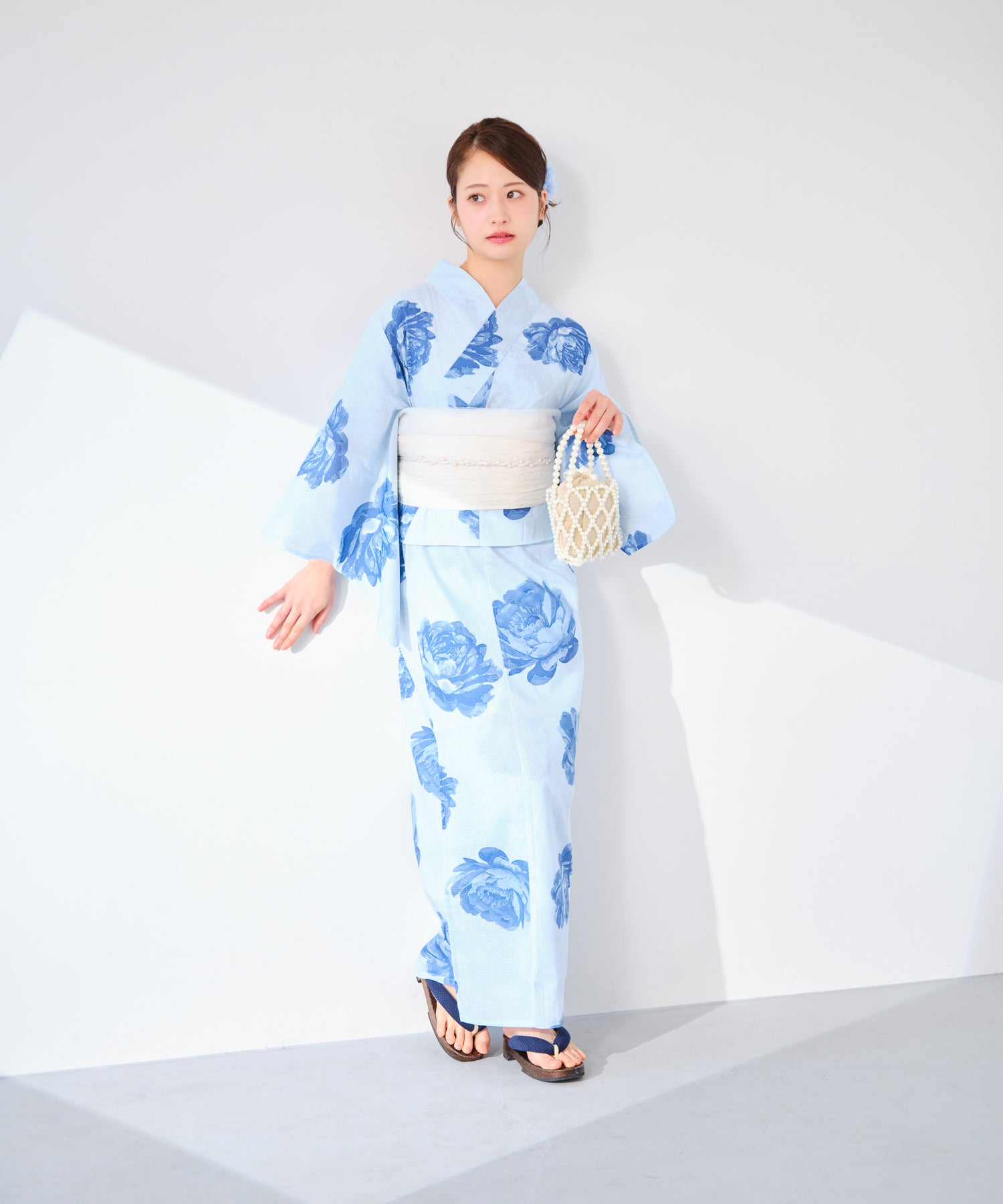 [浴衣一式] ロマン百花繚乱(勿忘草)