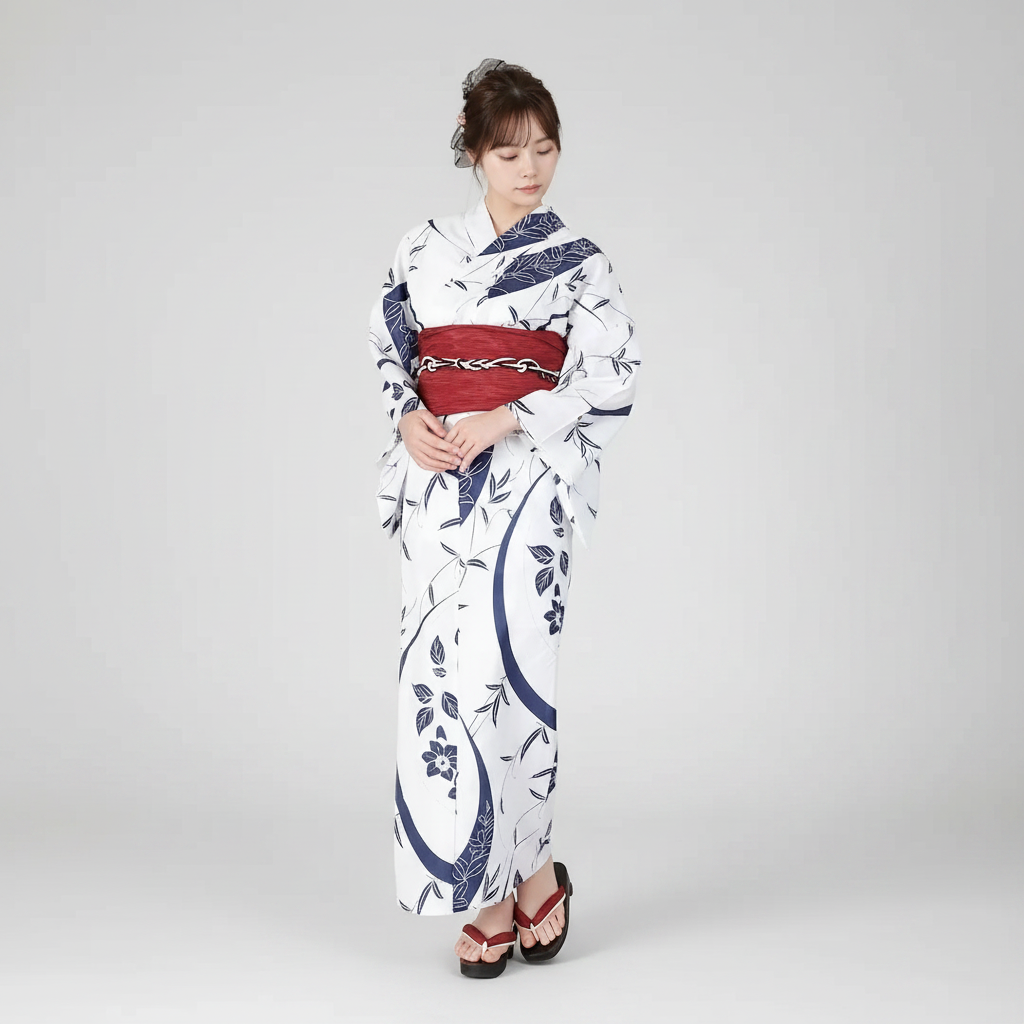 [浴衣一式] 藍影に揺れる夏模様